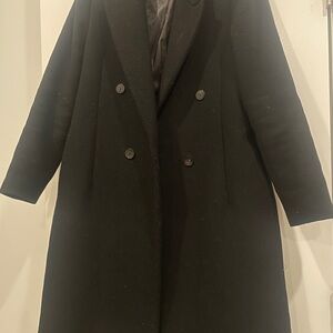 Black Double-Breasted Overcoat